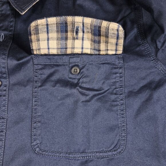 L L Bean Flannel Lined Hurricane Shirt Men's XL Mariner Blue Shacket Warm Jacket - Picture 7 of 9